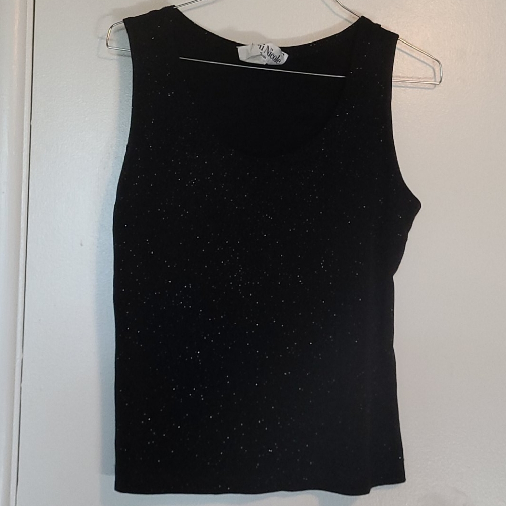 Black shimmer top